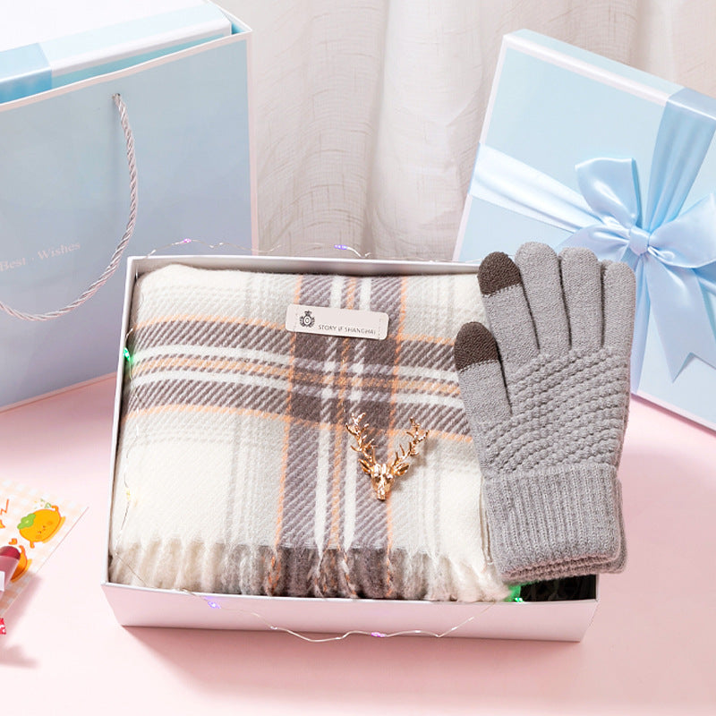 A scarf gloves gift box gift