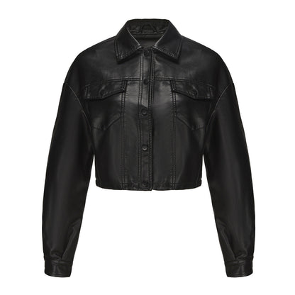 A women's leather jacket