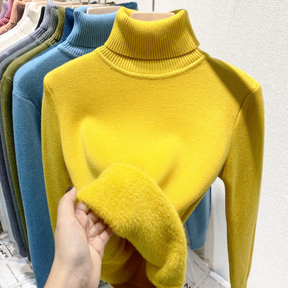 A integrated fleece turtleneck sweater women's fleece thickened
