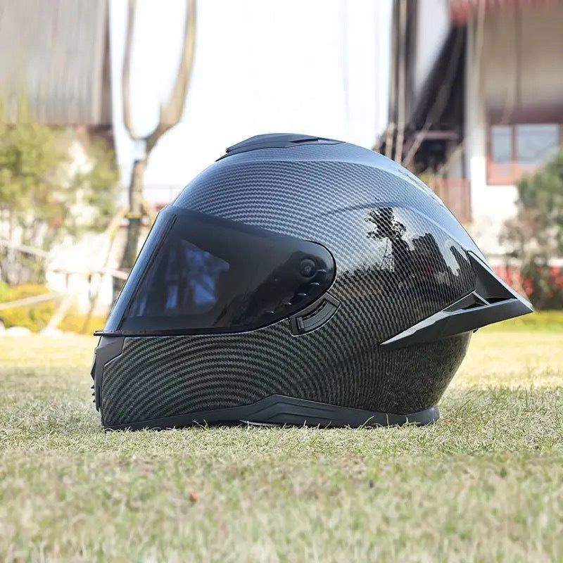 A motorcycle helmet