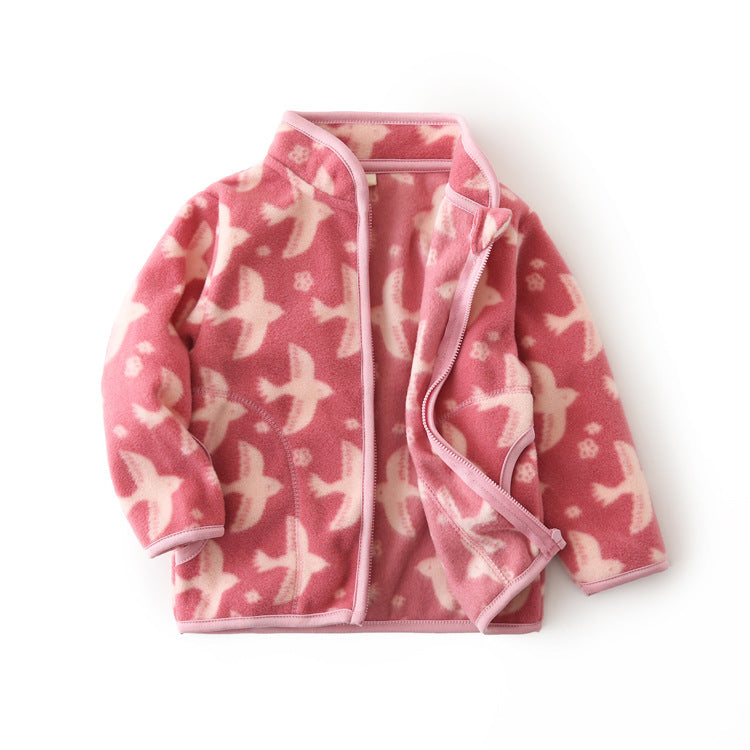 A children's warm fleece jacket for winter