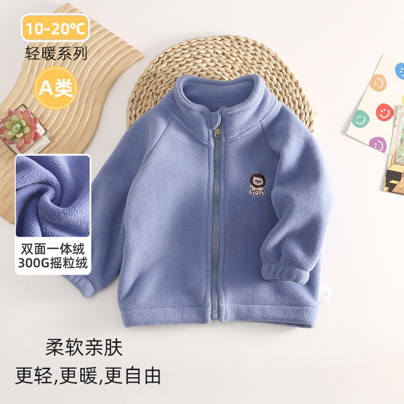 A children's warm fleece jacket for winter