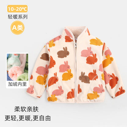 A children's warm fleece jacket for winter
