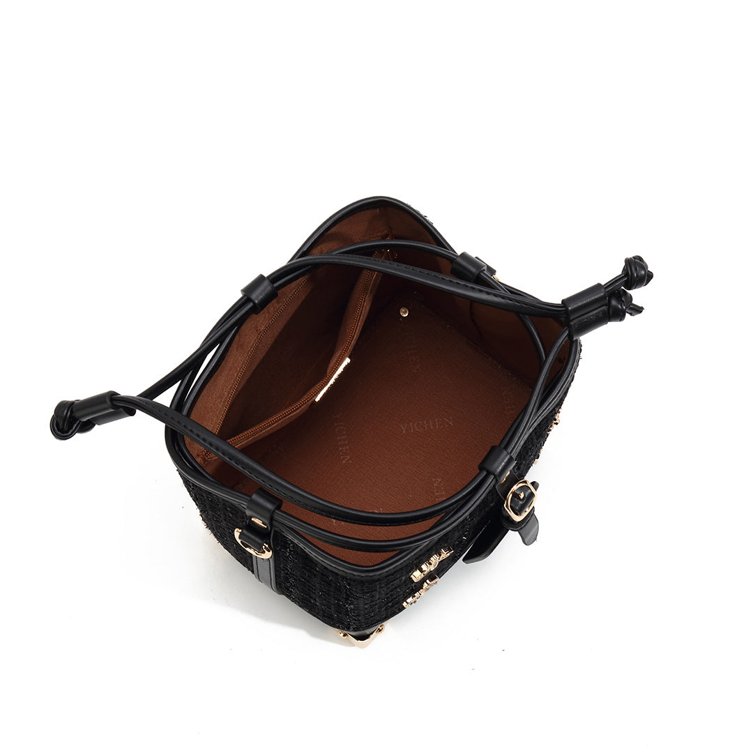 A New [In the Mood for Love] Light Luxury Trend Fashion High Quality Crossbody Bucket Bag 24093-1 Fashion Versatile