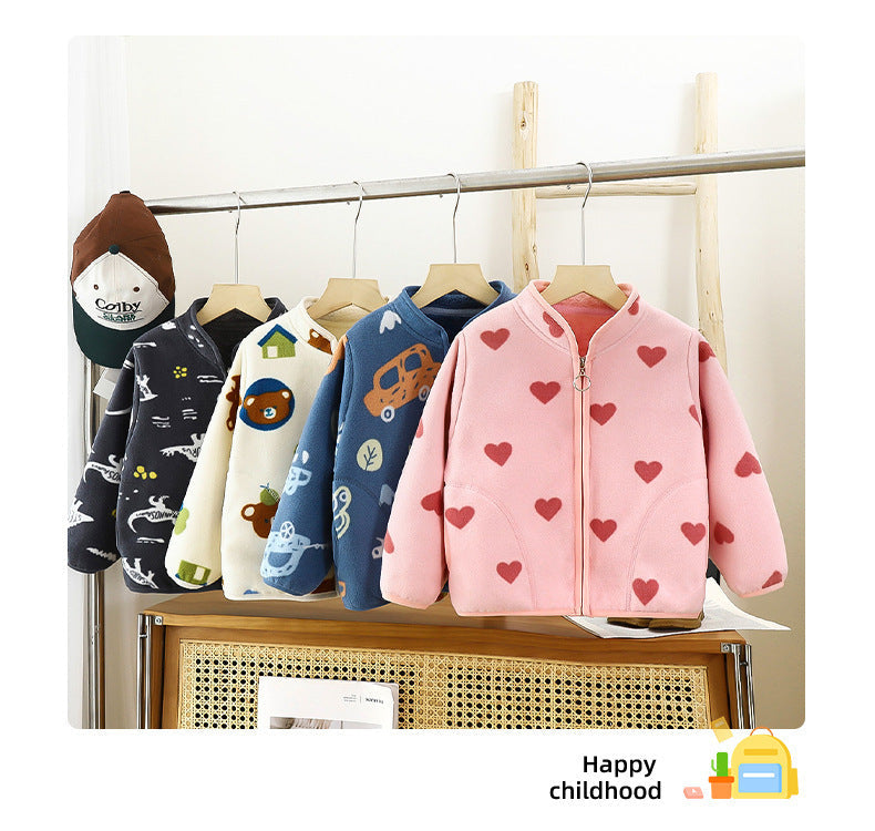 A children's warm fleece jacket for winter