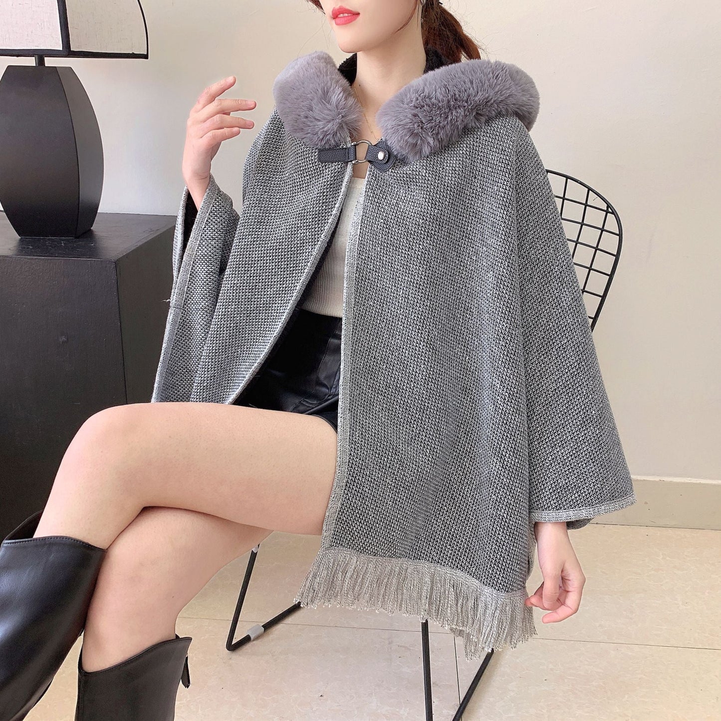 A faux fur jacket