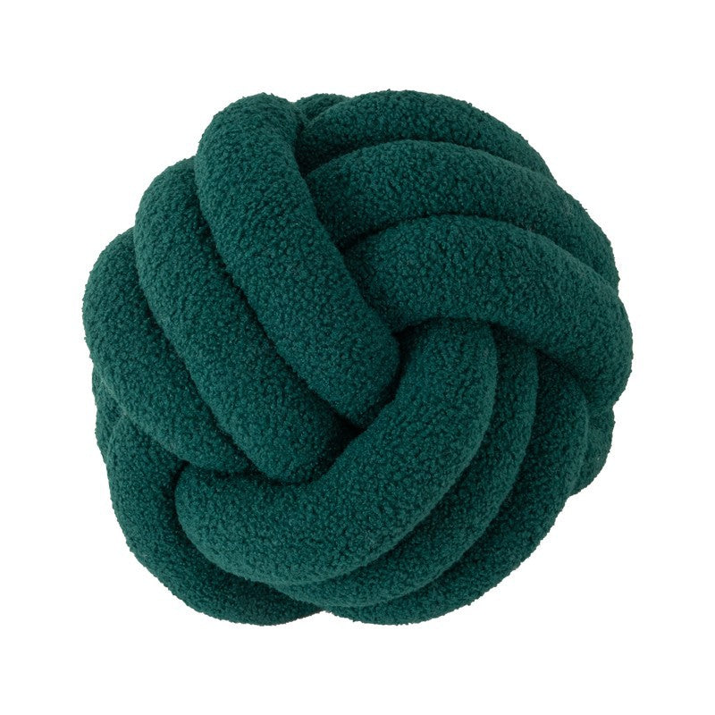 A braided knotted ball pillow