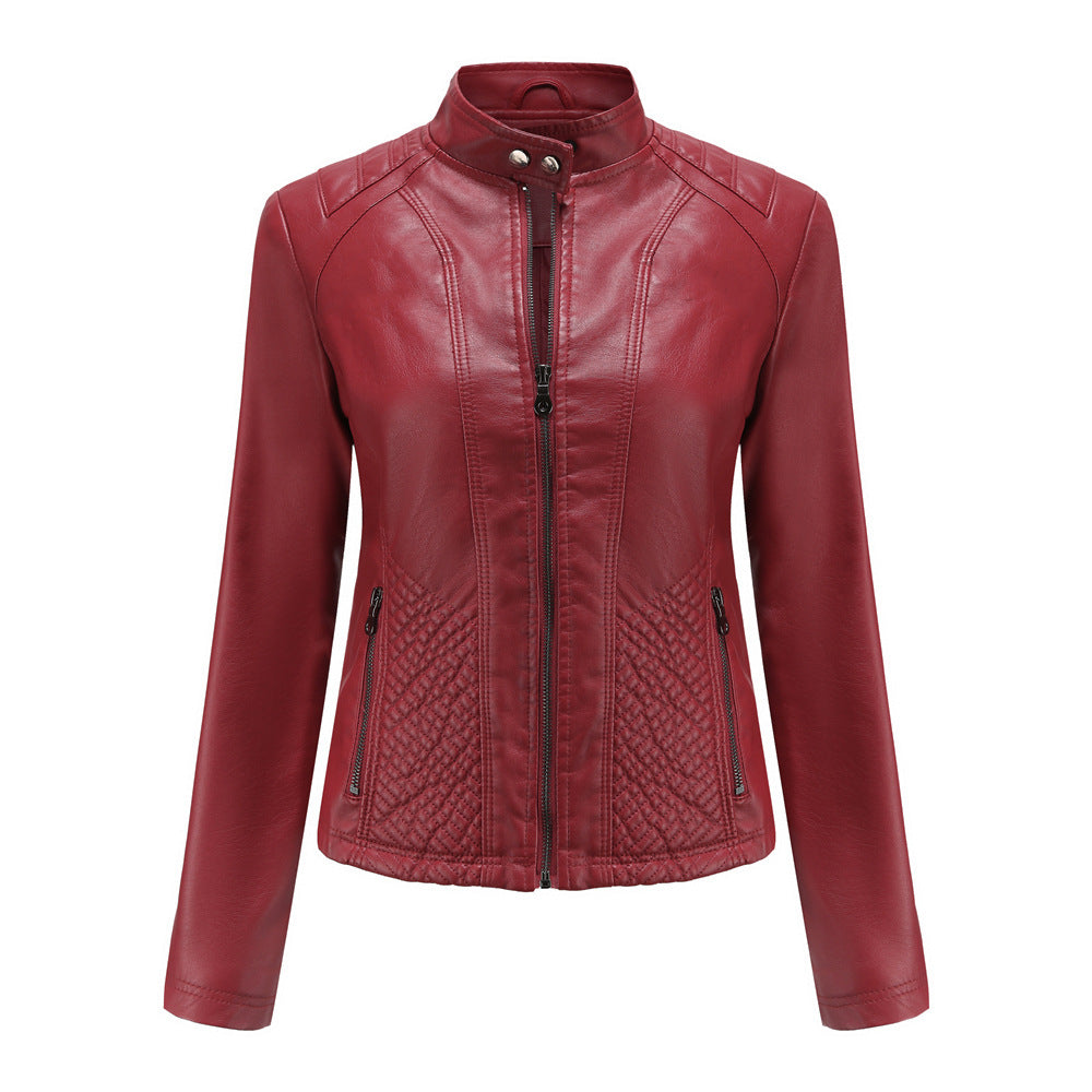 A women's leather jacket