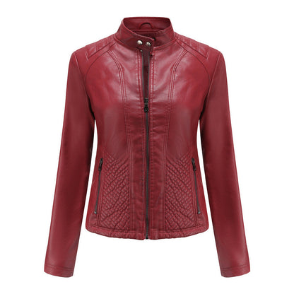 A women's leather jacket