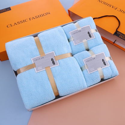 A towel bath towel three-piece gift set