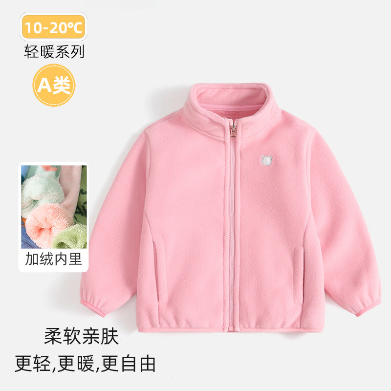 A children's warm fleece jacket for winter