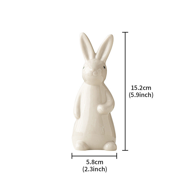 A rabbit shape ceramic handicraft ornament