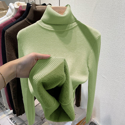 A integrated fleece turtleneck sweater women's fleece thickened