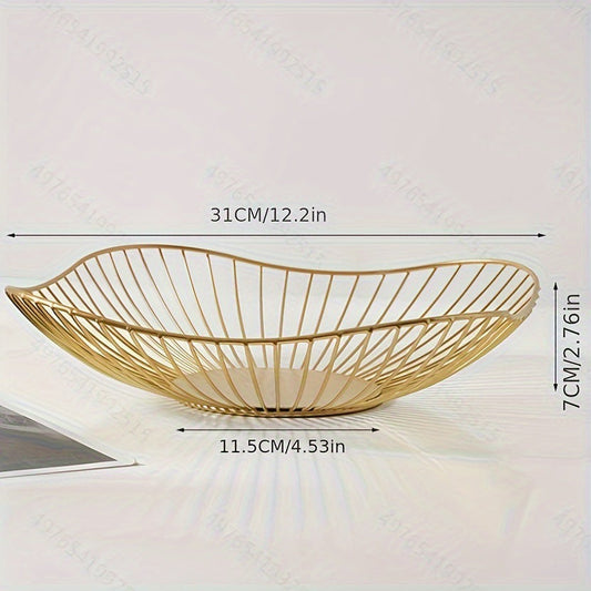 A wrought iron snack fruit plate