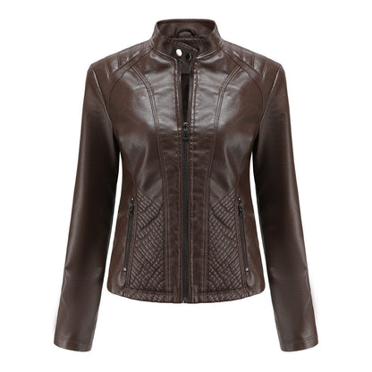 A women's leather jacket