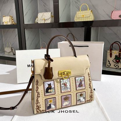 A fashion niche Kelly bag 0232 large capacity commuter portable platinum bag