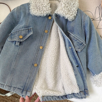 A girl's denim dress