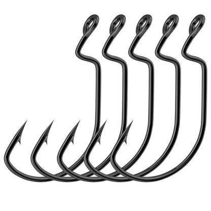 A wide belly crank hook reinforced soft bait hook