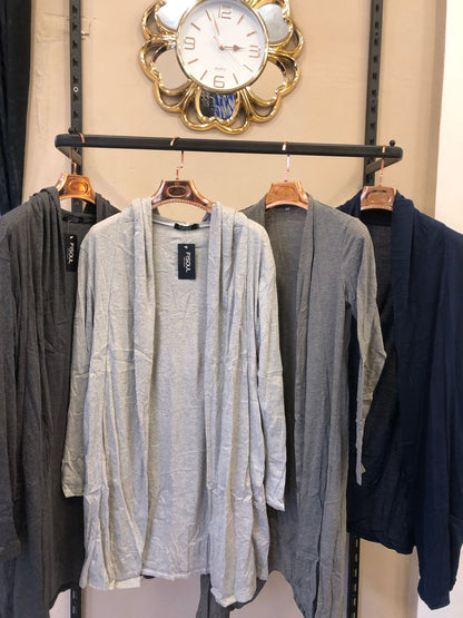 B3-M37 Thin cotton cardigan cape slim-fitting long coat - Mixbatch