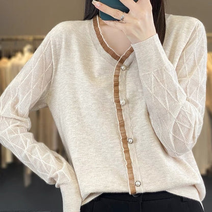 V Collared Lace Blouse