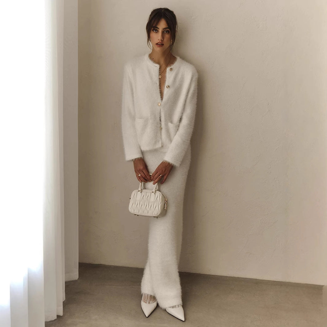 Plush Long Dress Set