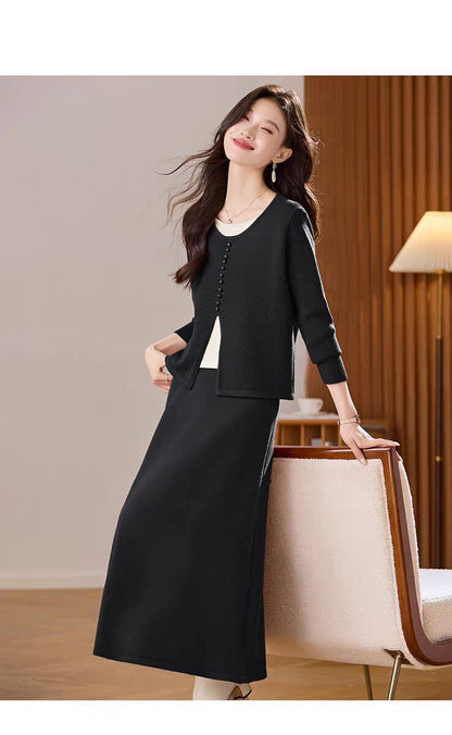 Knitted Top and Skirt Set