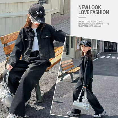 P children's denim suit