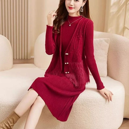 P knitted dress two-piece set