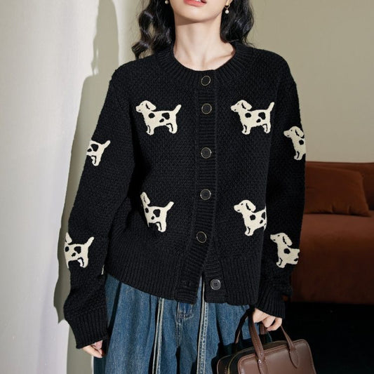 P Knitted Sweater Sweater Short Jacket