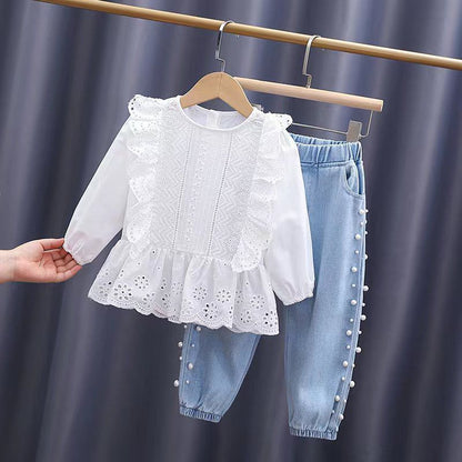 A Children's Denim Pants Set