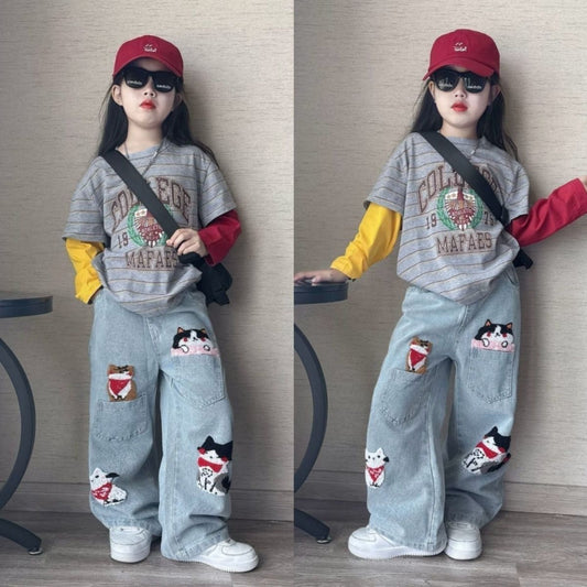 P Children's Long Sleeve Jeans Set