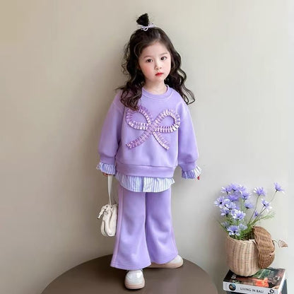 P new children's spring and autumn clothing Korean version of foreign style fashionable baby spring leisure two-piece set