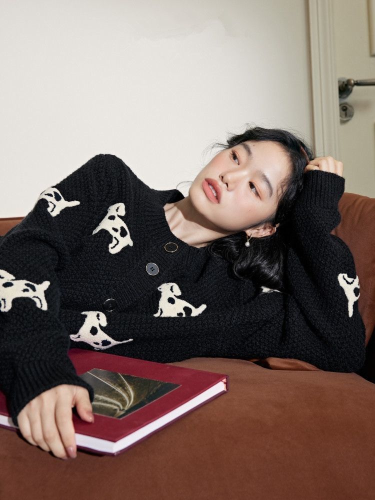 P Knitted Sweater Sweater Short Jacket