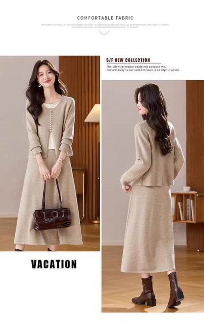 Knitted Top and Skirt Set