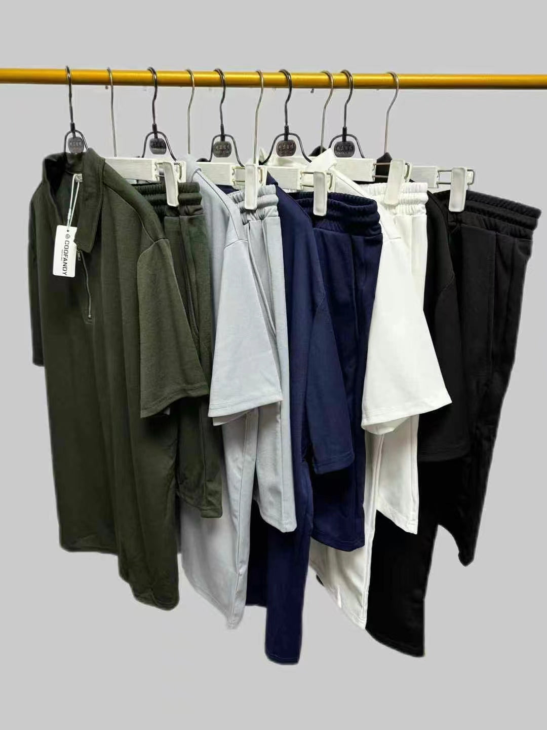 B2-m12 Summer sports suit Big size men's polo shirts a set of 2 pieces - Mixbatch