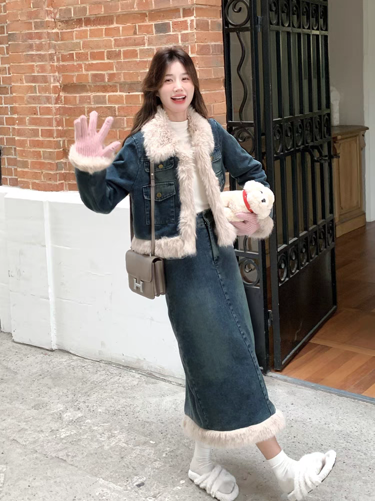 P denim set two-piece set