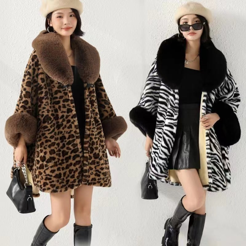 Fur Collar Cape Shawl