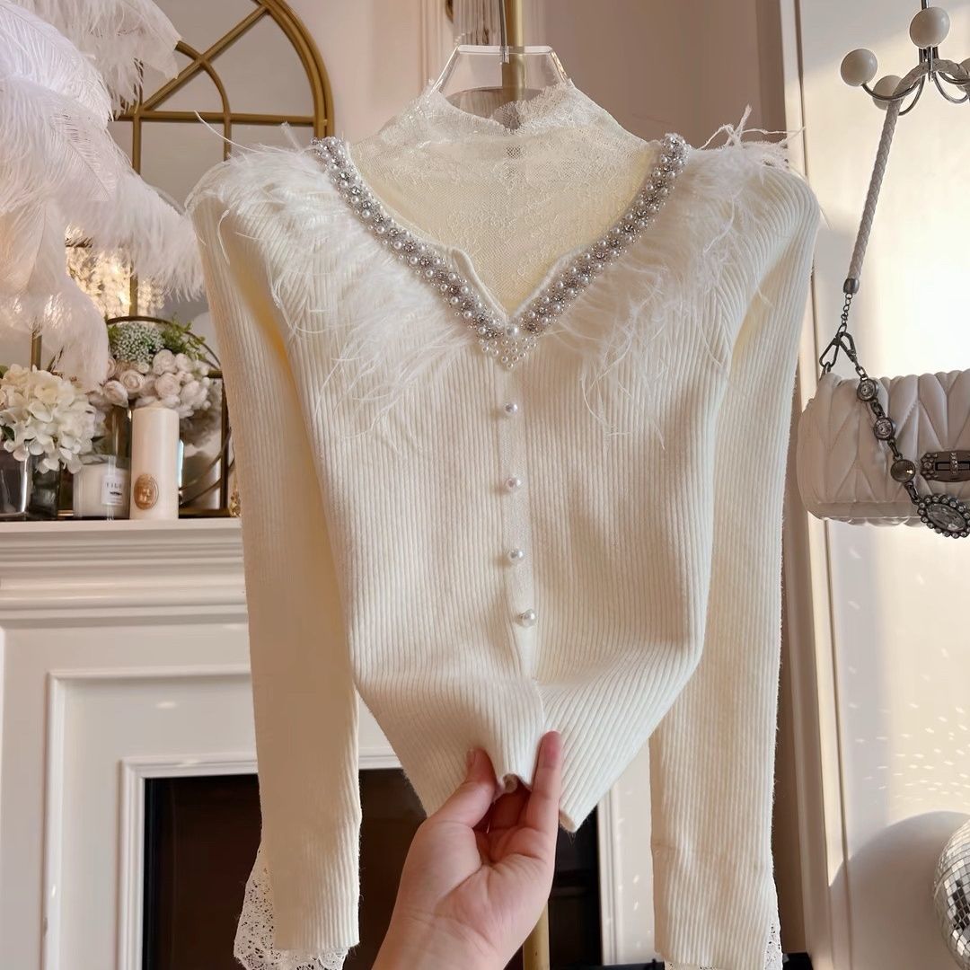 P beaded feather jacket