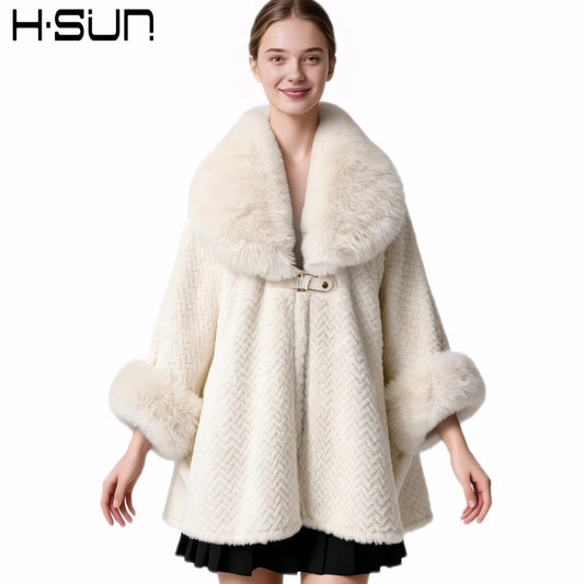 Fur Collar Shawl Coat