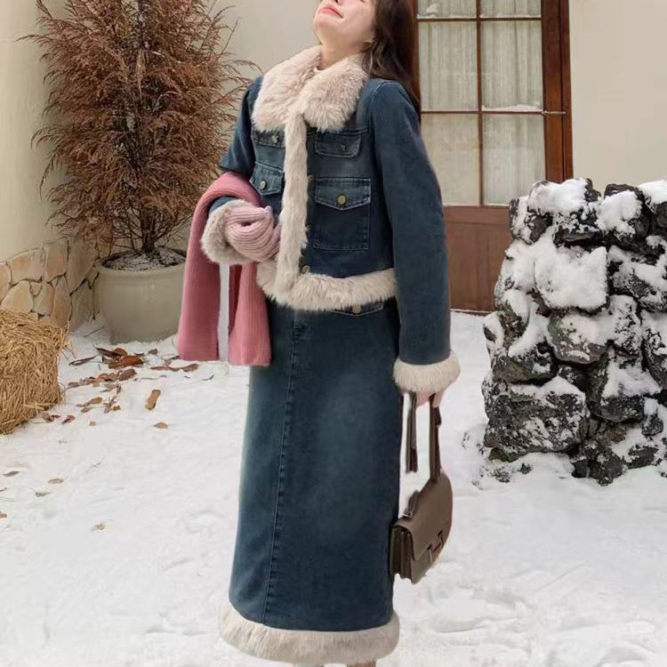 P denim set two-piece set