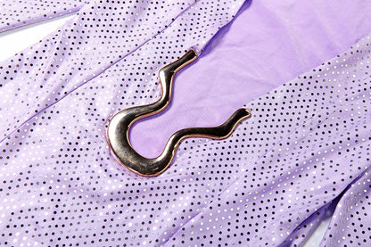 V Collar Long Sleeve Dress