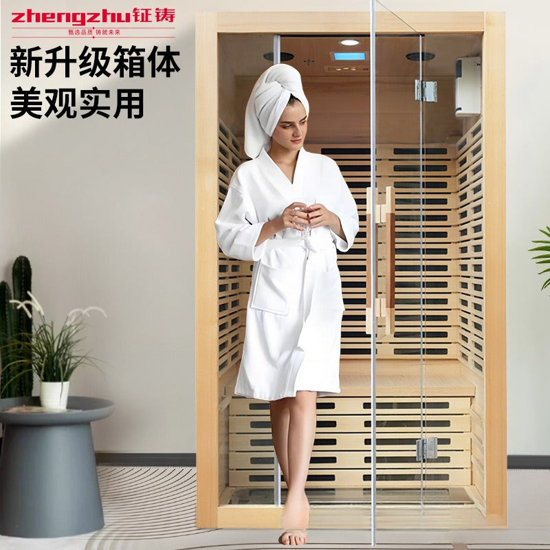 A steam room light wave energy