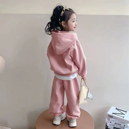 P Children's casual sweater two-piece set