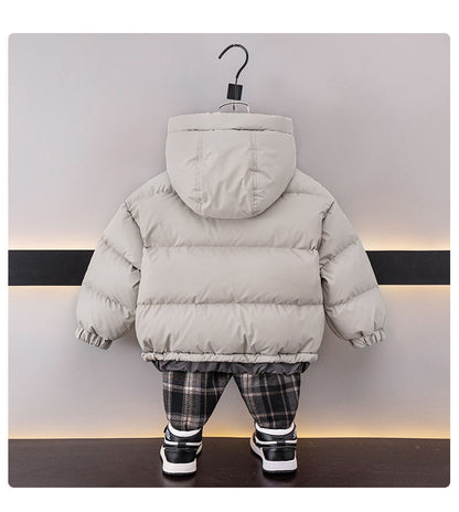 A cotton-padded jacket winter leave-in boys medium and older children thickened cotton-padded jacket