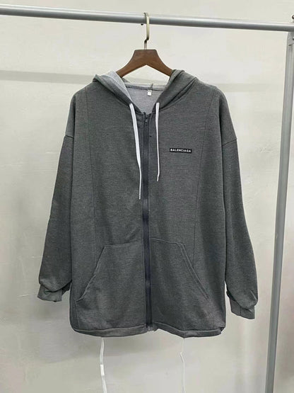B3-M36  spring and autumn cotton hooded new loose men and women zipper jacket - Mixbatch