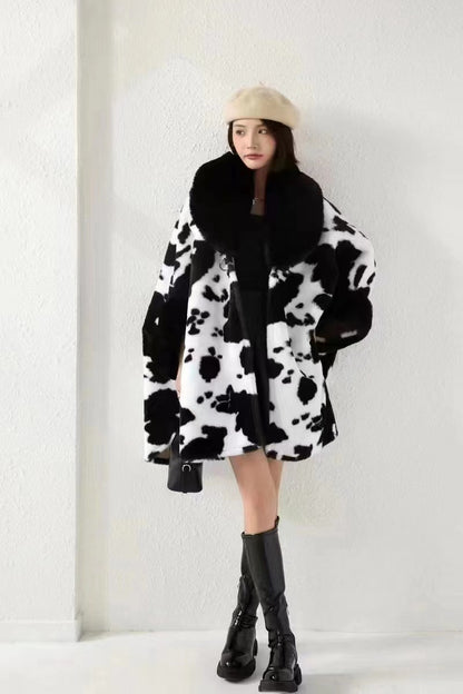 Fur Collar Cape Shawl
