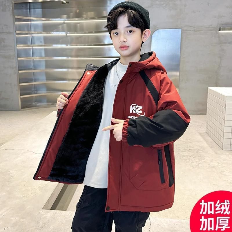P new medium and large children's thickened trench coat jacket cotton clothes children's winter clothes