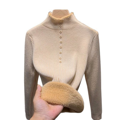 P Semi-turtleneck Knitted Top
