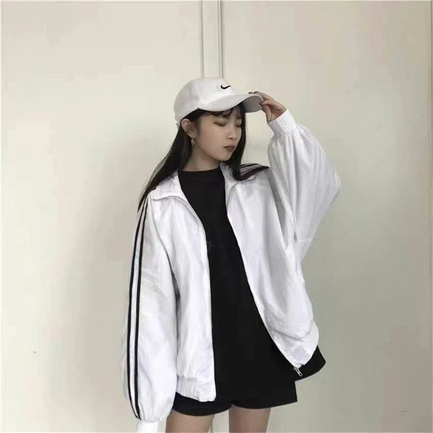 B2-m16 Spring and summer new three-bar coat women's Korean version thin jacket - Mixbatch