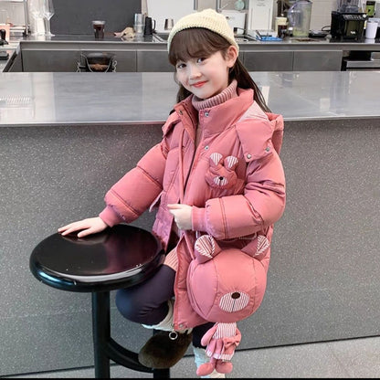 A girls winter thickened winter down cotton clothes foreign style new children's cotton clothes
